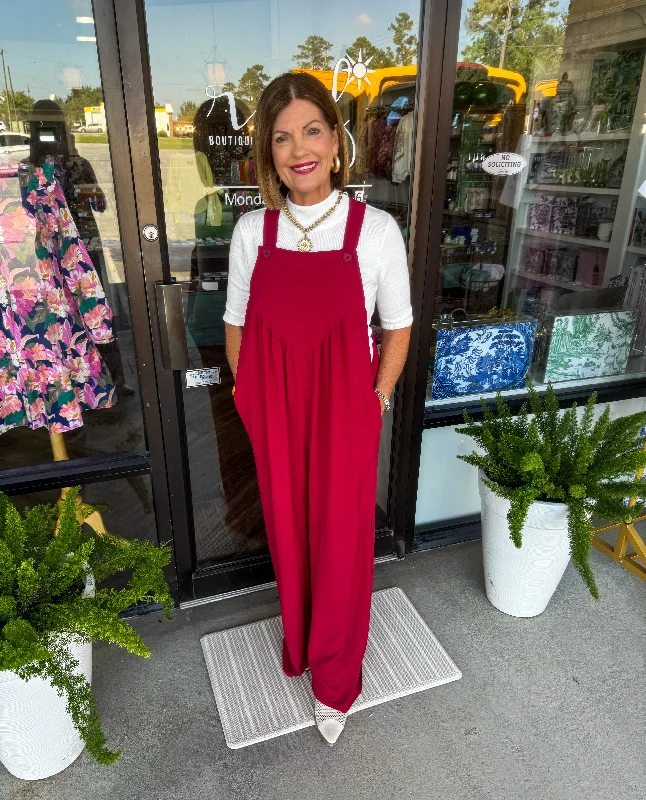Effortless Looks Juile Jumpsuit: Red