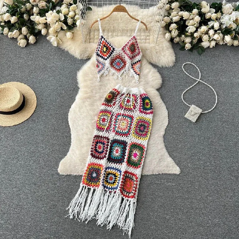 Embroidered Letters Lyla Crochet Coord Set