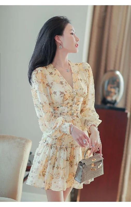 Soft Textures Paisley V-Neck Floral Mini Dress