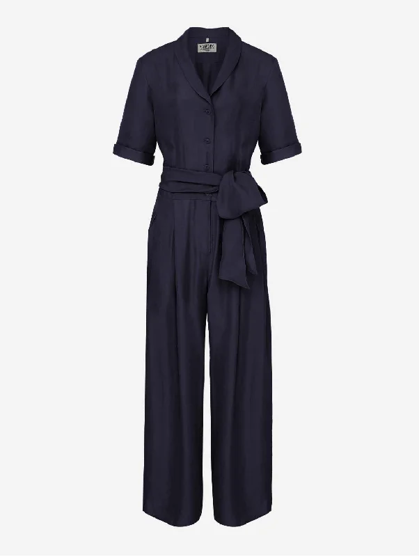 Fashionable And Versatile Planet Women's Rayon Jumpsuit | Navy