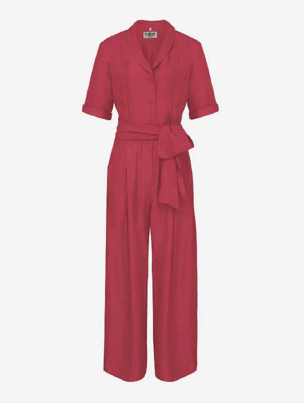 French Style Planet Women's Rayon Jumpsuit | Pink
