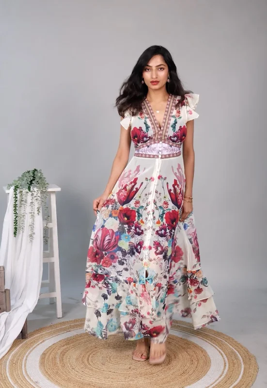 Versatile Items Rena Vintage Statement Maxi Dress
