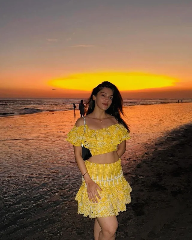 Luxury Fashion Valencia Luxe Yellow Co-ord Set
