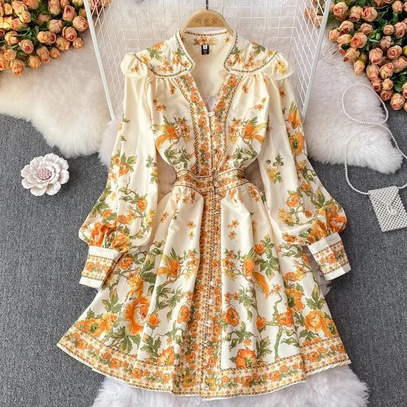 Fashion Classic Sunshine Summer Vintage Dress in Yellow