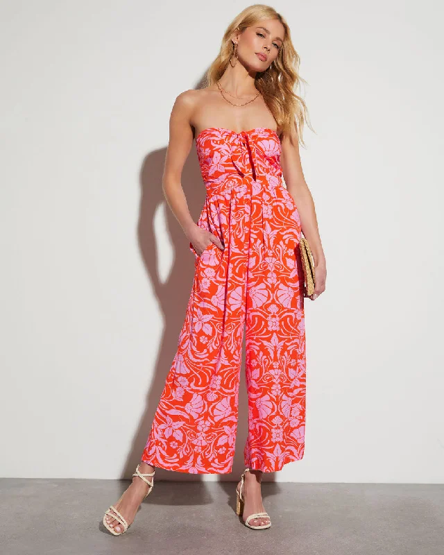 Minimalism Tammy Strapless Tie Front Jumpsuit