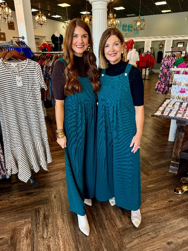 Romantic Data Teal Jumpsuit