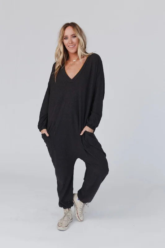 Exclusive Customization The Perfect Long Sleeve Harem Jumpsuit - Dark Gray