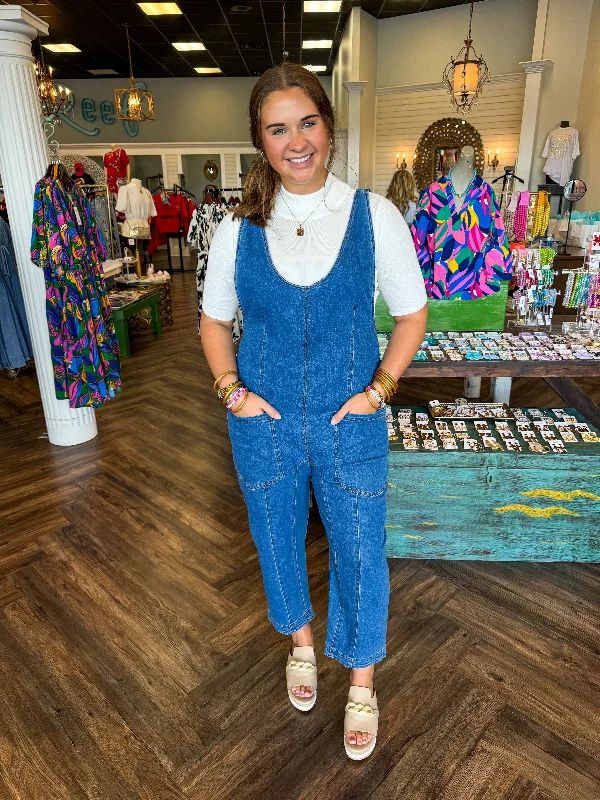 Minimal Classic Washed Denim Jumpsuit