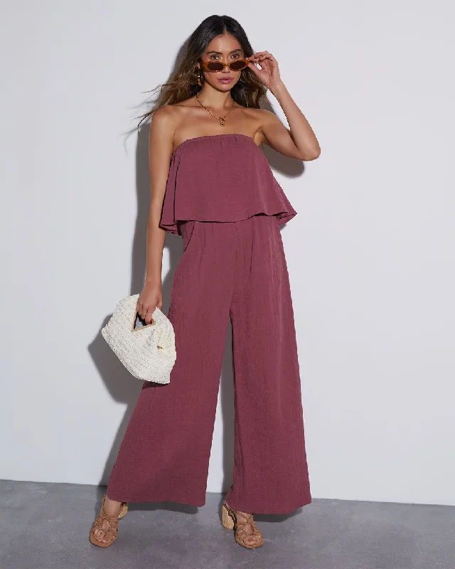 Fashionable Items Work And Play Strapless Relaxed Jumpsuit