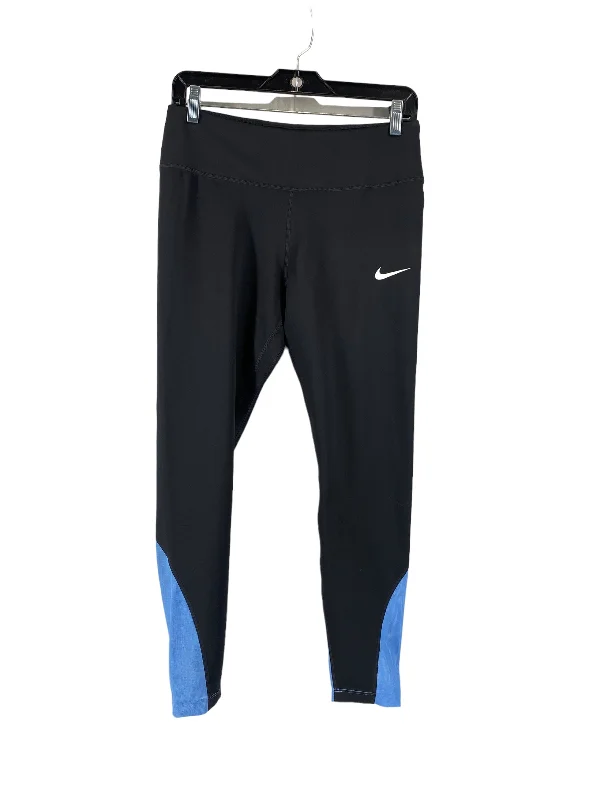 Knowledge And Elegance Black & Blue Athletic Leggings Nike Apparel, Size L