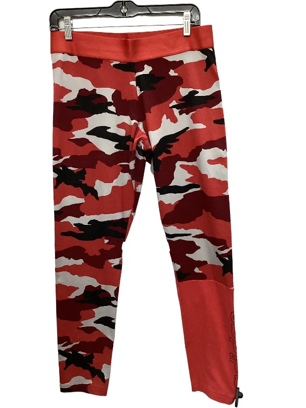 Easy Comfort Style Black & Red Athletic Leggings Adidas, Size L