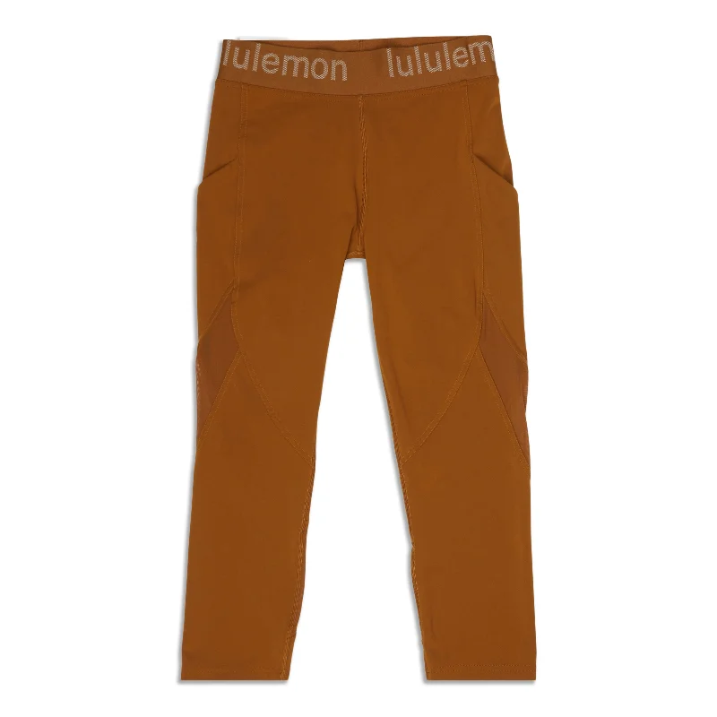 Embroidered Letters Logo Waistband High-Rise Training Crop - Resale