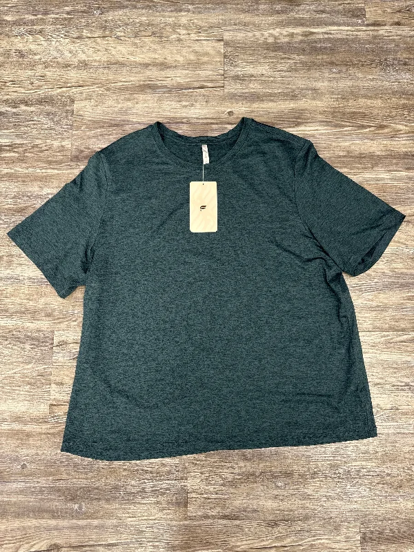Trendy Wear Athletic Top Short Sleeve By Fabletics In Blue, Size: Xxl