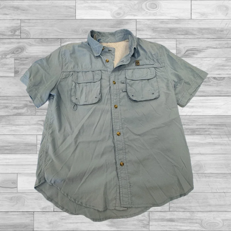 High Street Series Baby Blue Athletic Top Short Sleeve Reel Legends, Size L
