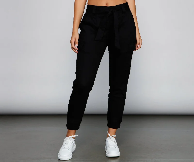 Classic Choice Basic And Chic High Waist Cargo Pants