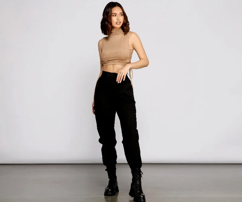 Breathable Design Basic And Chic Twill Cargo Joggers