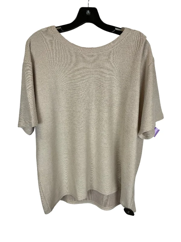 Comfy Layers Beige Top Short Sleeve Tea N Rose, Size 1x