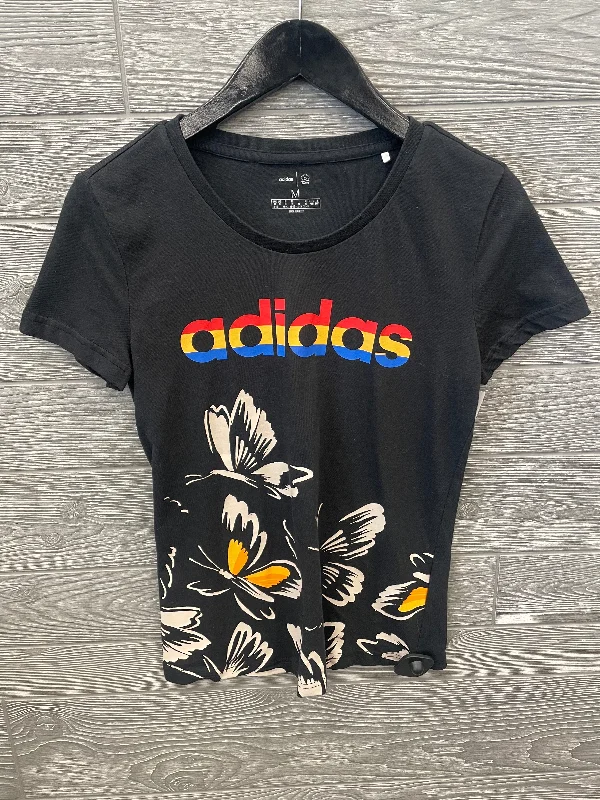 Trends Black Athletic Top Short Sleeve Adidas, Size M