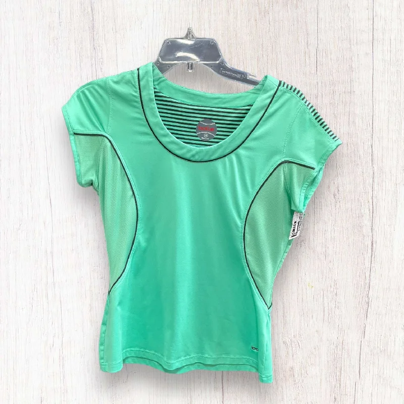 Fashionable Ease Black & Green Athletic Top Short Sleeve Bolle, Size M