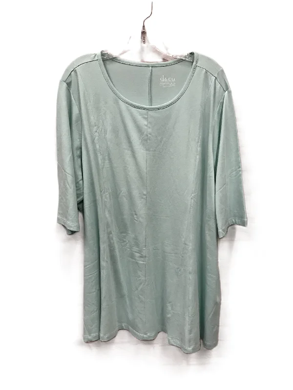 Relaxed Dresses Blue Top Short Sleeve Basic By Denim And Co Qvc, Size: 3x