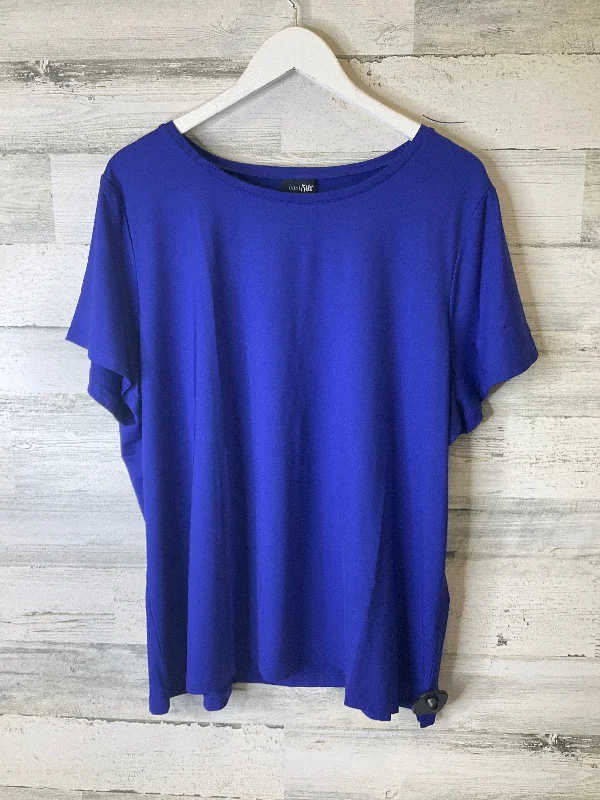 Energy Plan Blue Top Short Sleeve East 5th, Size 2x