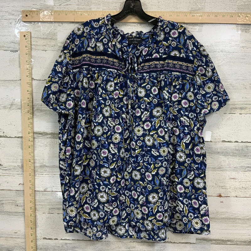 Elegant Comfort Blue Top Short Sleeve Lane Bryant, Size 4x