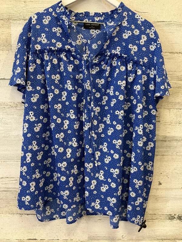 Urban Comfort Blue Top Short Sleeve Lane Bryant, Size 4x