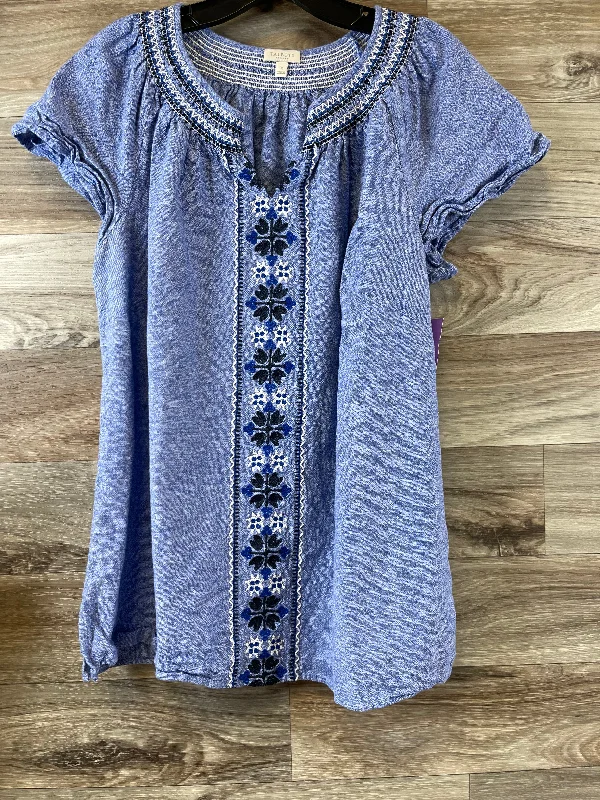 Sexy Fun Blue Top Short Sleeve Talbots, Size 1x