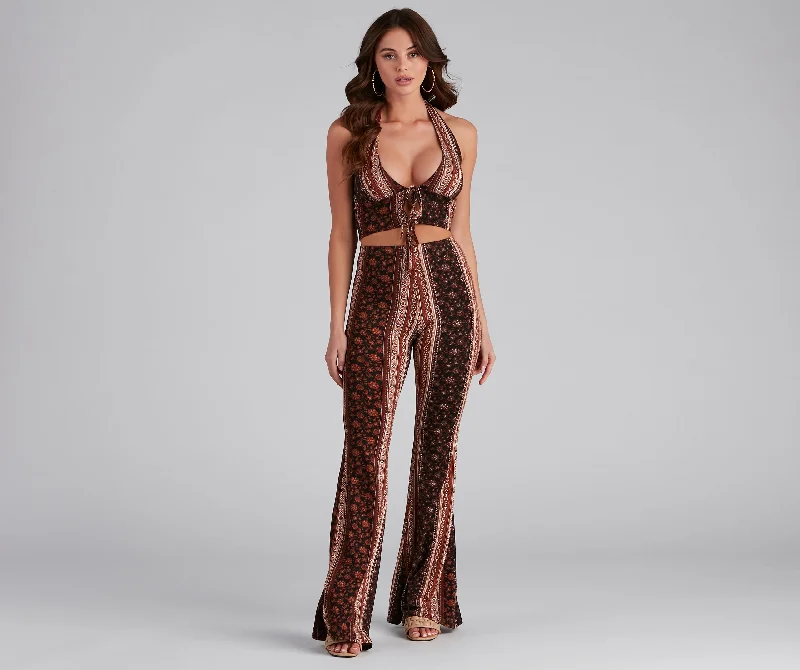 Simple Matching Bohemian Flair Printed Pants
