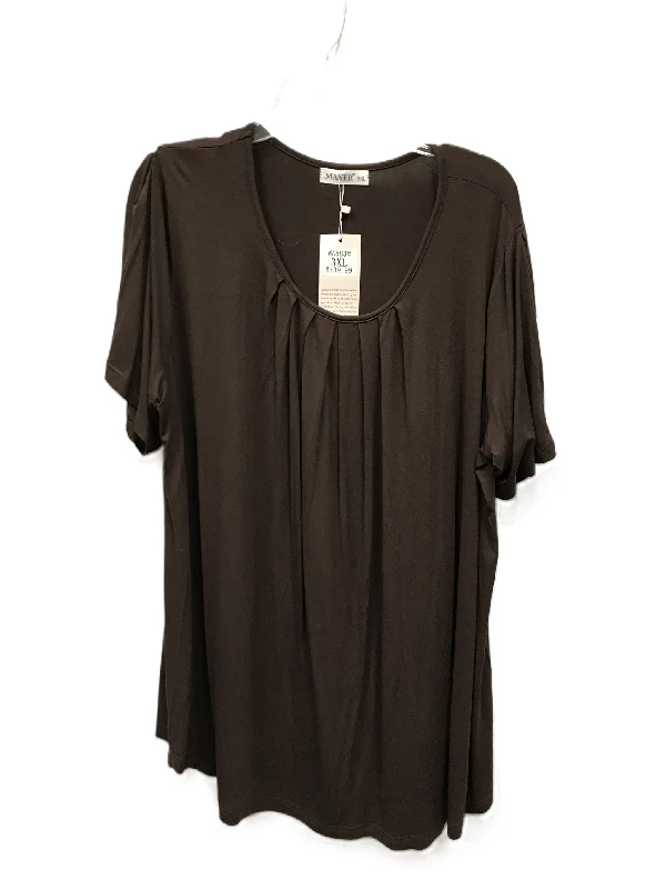 Modern Comfort Brown Top Short Sleeve By maner, Size: 3x