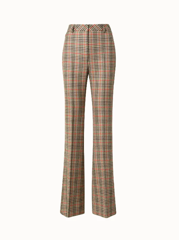 Cozy Chic Checked Wool Bootcut Pants