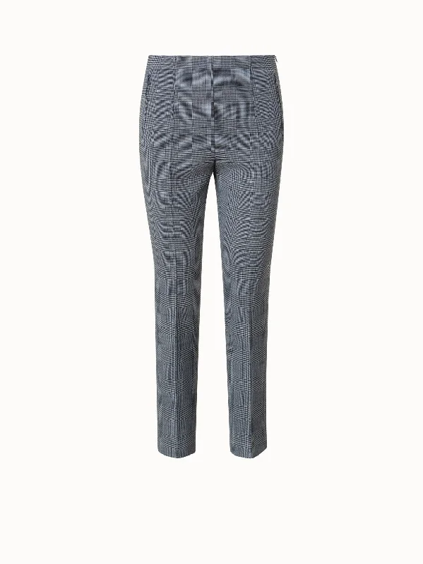Comfortable Fashion Checked Wool Double-Face Slim Pants