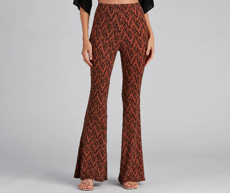 Exquisite Design Chevron Chills Flare Pants