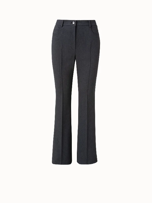 Effortless Dressing Bootcut Leg Pants in Cotton Denim Stretch