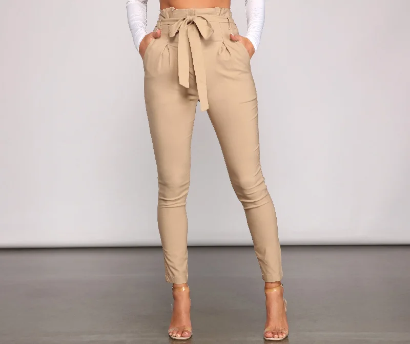 Dynamic Fashion Elevated And Chic Paper Bag Pants
