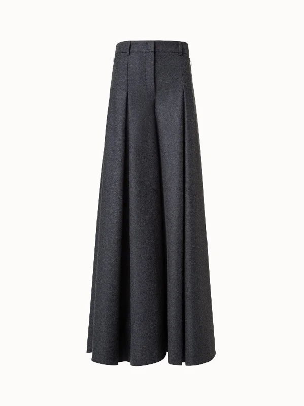 Urban Sense Extra Wide Palazzo Pants in Wool Flannel