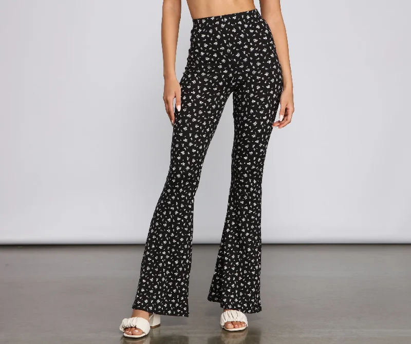 Relaxed Tops Fab And Fresh Floral Flared Pants