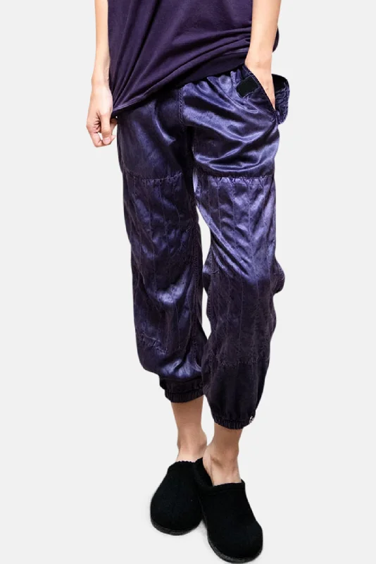 Cool Style Flap/Snap Satin Jump Pant Purplelight Glass