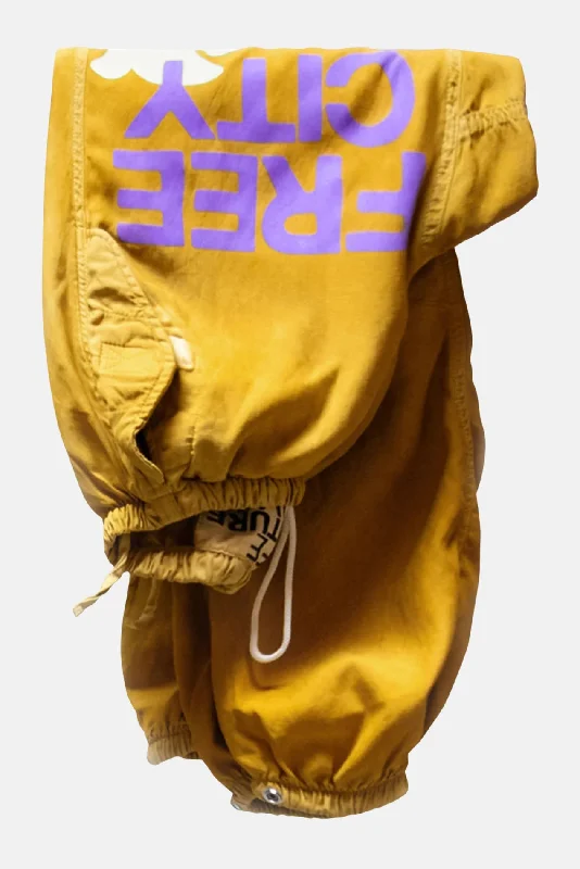 Comfortable Sweaters FreeCity LARGE Flap/Snap Matte/Satin Airjump Pant Yellow Plant