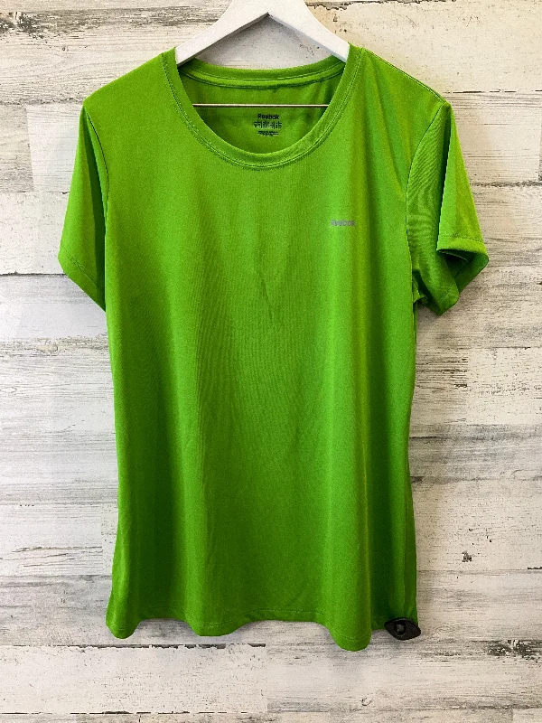 Single-shoulder Neck Design Green Athletic Top Short Sleeve Reebok, Size Xl