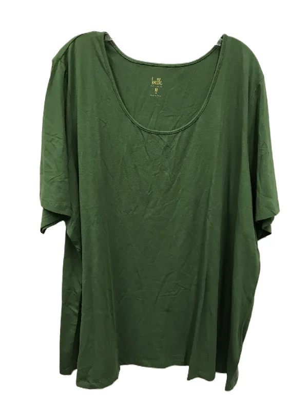 High-quality Styles Green Top Short Sleeve Basic By Belle By Kim Gravel, Size: 3x