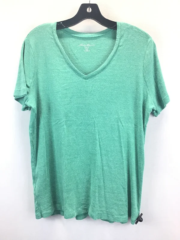 Soft Tops Green Top Short Sleeve Basic Eddie Bauer, Size 2x