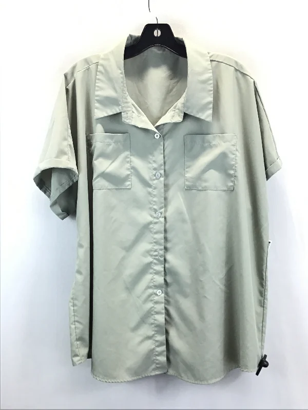 Casual Fit Green Top Short Sleeve Shein, Size 2x