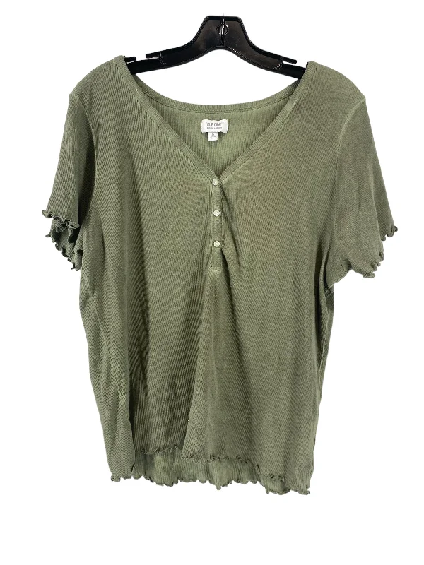 Leisure Sports Green Top Short Sleeve True Craft, Size 3x