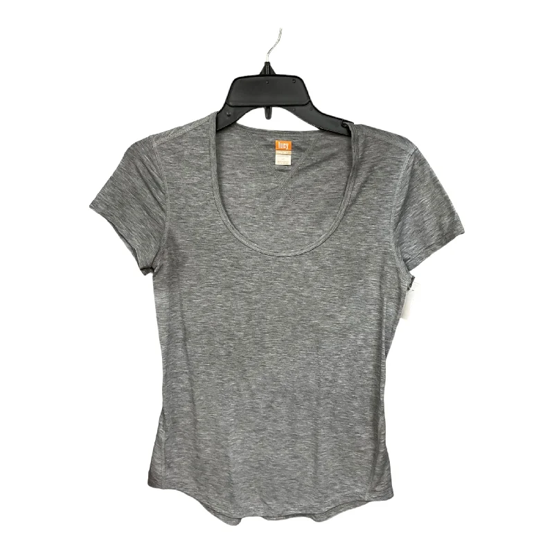 Retro Fashion Grey Athletic Top Short Sleeve Lucy, Size S