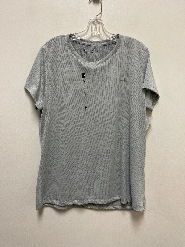 Feminine Charm Grey Athletic Top Short Sleeve Under Armour, Size Xl