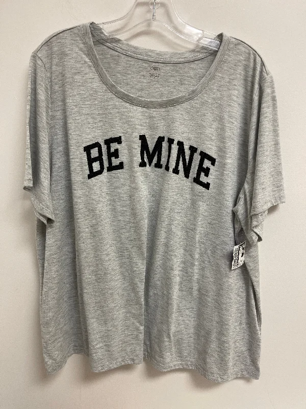 Comfortable Lounge Wear Grey Top Short Sleeve Cato, Size 3x
