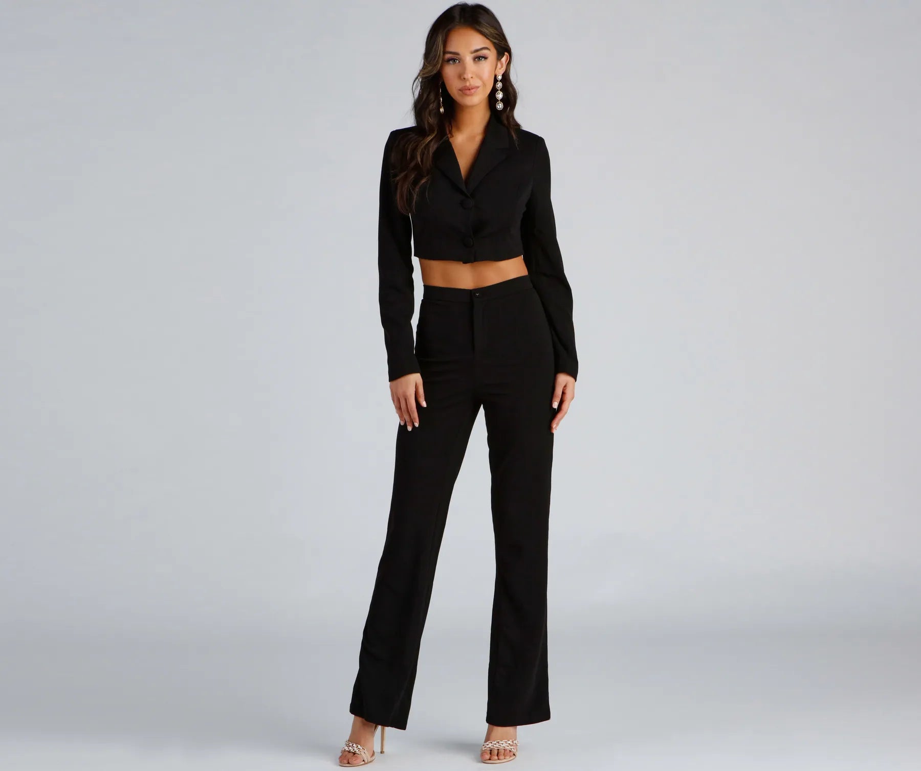 Effortless Wear High Waist Flared Crepe Pants