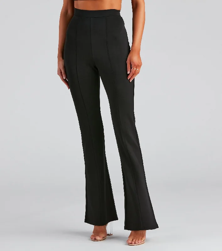 Noble And Elegant High Waist Flared Ponte Pants