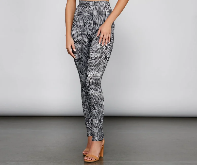 Knitted Design Mad About Plaid Skinny Pants